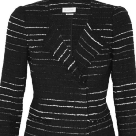 Isabel Marant Black Tweed Striped Glenn Jacket Medium - Picture 11 of 16